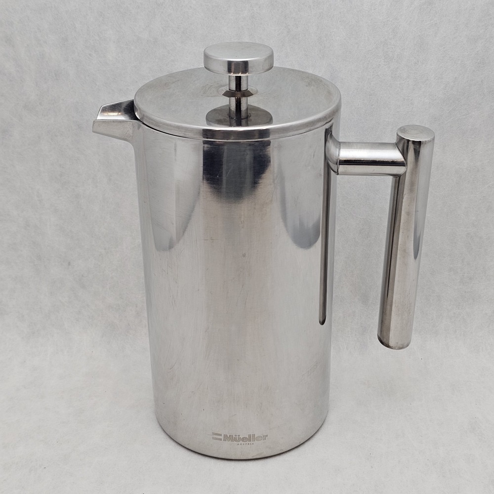 EUC Mueller 34oz Double Insulated Stainless Austria French Press For Coffee Tea